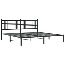 vidaXL Bedframe met hoofdbord metaal zwart 183x213 cm