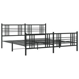 vidaXL Bedframe met hoofd- en voeteneinde metaal zwart 193x203 cm