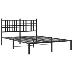 vidaXL Bedframe met hoofdbord metaal zwart 120x190 cm