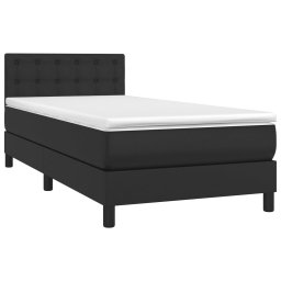 vidaXL Boxspring met matras kunstleer zwart 100x200 cm