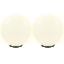 vidaXL LED-bollampen 2 st rond 40 cm PMMA