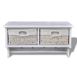 vidaXL Wandschap 60x23,5x33 cm paulowniahout wit