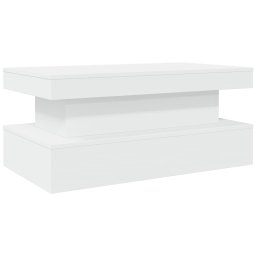 vidaXL Salontafel met LED-verlichting 90x50x40 cm wit