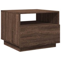 vidaXL Salontafel met LED-verlichting 50x49x40 cm bruin eikenkleur