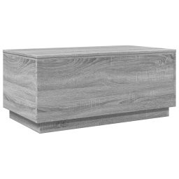 vidaXL Salontafel met LED-verlichting 90x50x40 cm grijs sonoma eiken