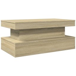 vidaXL Salontafel met LED-verlichting 90x50x40 cm sonoma eikenkleurig