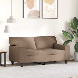 vidaXL Tweezitsbank 120 cm kunstleer cappuccinokleurig
