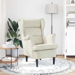vidaXL Fauteuil fluweel crèmewit
