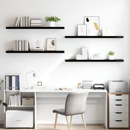 vidaXL Wandschappen zwevend 4 st 120x23,5x3,8 cm MDF hoogglans zwart