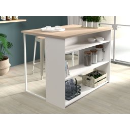 Keukeneiland HUBERT wit/jackson eik