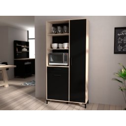 Keukenkast STUDALI 2 deuren 1 lade zwart/jackson eik