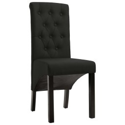 vidaXL Eetkamerstoelen 4 st stof zwart