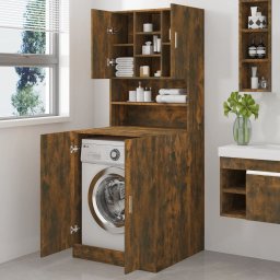 vidaXL Wasmachinekast bewerkt hout gerookt eikenkleurig