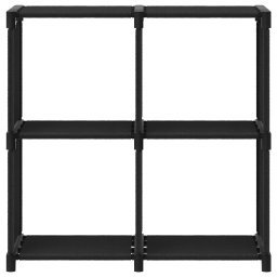 vidaXL Kast met 4 vakken 69x30x72,5 cm stof zwart