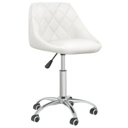 vidaXL Eetkamerstoelen draaibaar 6 st kunstleer wit