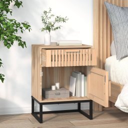 vidaXL Nachtkastje 40x30x55,5 cm bewerkt hout en ijzer