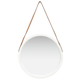 vidaXL Wandspiegel met band 50 cm wit