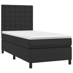 vidaXL Boxspring met matras kunstleer zwart 90x190 cm