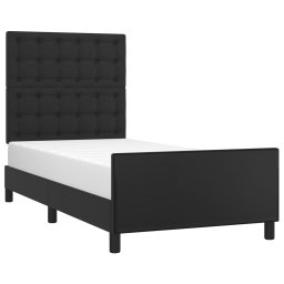vidaXL Bedframe met hoofdbord kunstleer zwart 90x200 cm