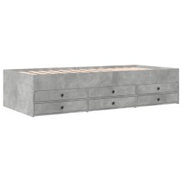 vidaXL Slaapbank met lades zonder matras 75x190 cm betongrijs
