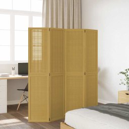 vidaXL Kamerscherm met 4 panelen massief paulowniahout bruin