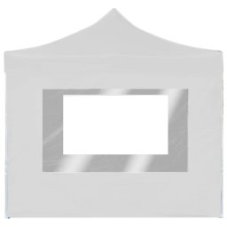 vidaXL Partytent inklapbaar met wanden 2x2 m aluminium wit