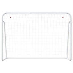 vidaXL Voetbaldoel met net 214x75x152 cm staal en polyester wit