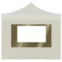vidaXL Partytent inklapbaar met wanden 2x2 m aluminium crème