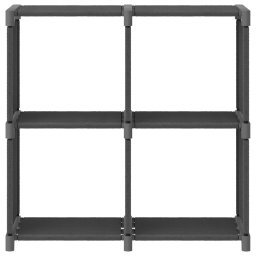 vidaXL Kast met 4 vakken 69x30x72,5 cm stof grijs