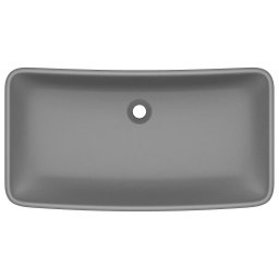 vidaXL Wastafel rechthoekig 71x38 cm keramiek mat donkergrijs