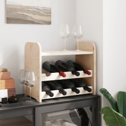 vidaXL Wijnrek met bovenblad 43x25x37 cm massief grenenhout