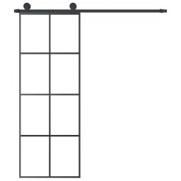 vidaXL Schuifdeur met beslag 76x205 cm ESG-glas en aluminium