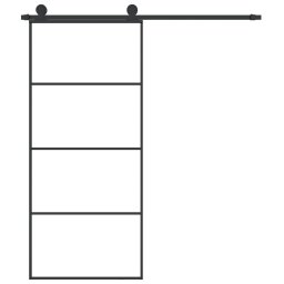 vidaXL Schuifdeur met beslag 90x205 cm ESG-glas en aluminium