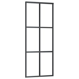vidaXL Schuifdeur met beslag 76x205 cm aluminium en ESG-glas