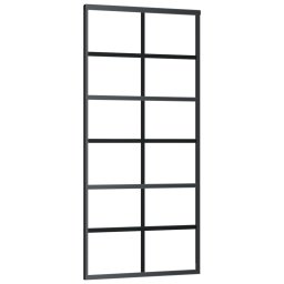 vidaXL Schuifdeur met beslag 90x205 cm aluminium en ESG-glas