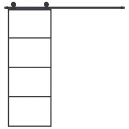 vidaXL Schuifdeur met beslag 76x205 cm ESG-glas en aluminium