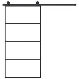 vidaXL Schuifdeur met beslag 102,5x205 cm ESG-glas en aluminium