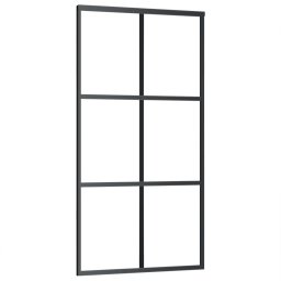 vidaXL Schuifdeur met beslag 102x205 cm aluminium en ESG-glas