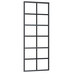 vidaXL Schuifdeur met beslag 76x205 cm aluminium en ESG-glas