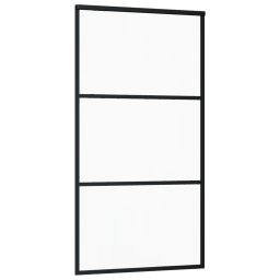 vidaXL Schuifdeur met beslag 102x205 cm aluminium en ESG-glas