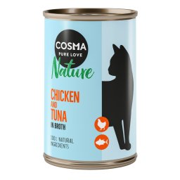 24x140g Kippenborst & Tonijn Cosma Nature Kattenvoer nat