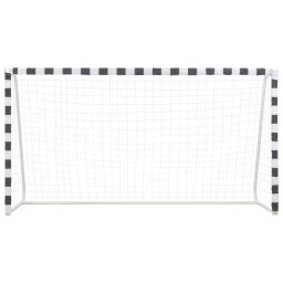 vidaXL Voetbaldoel 300x160x90 cm metaal zwart en wit