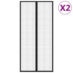 vidaXL Insectendeurgordijnen 2 st magnetisch 220x110 cm zwart