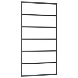 vidaXL Schuifdeur met beslag 102x205 cm aluminium en ESG-glas