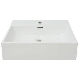 vidaXL Wastafel met kraangat wit 51,5x38,5x15 cm keramiek