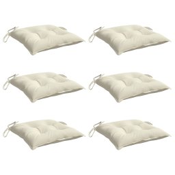 vidaXL Stoelkussens 6 st 50x50x7 cm oxford stof crèmewit