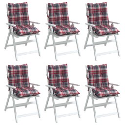vidaXL Buiten Kussen 6 st Rood Geruit 100 x 50 x 7 cm