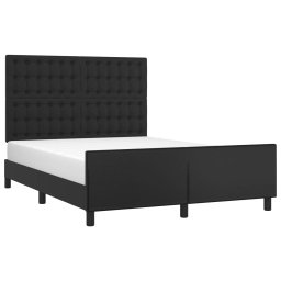 vidaXL Bedframe met hoofdeind kunstleer zwart 140x190 cm