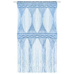 vidaXL Gordijn macramé 140x240 cm katoen blauw