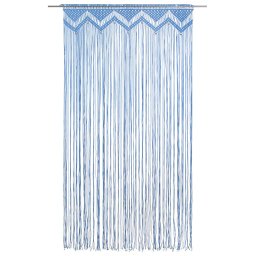 vidaXL Gordijn macramé 140x240 cm katoen blauw